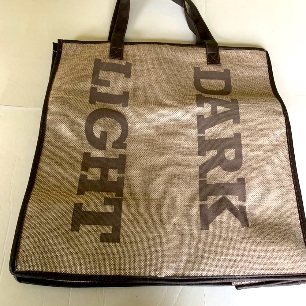 Laundry bag two partitions for light & dark colors mesh pockets long handles